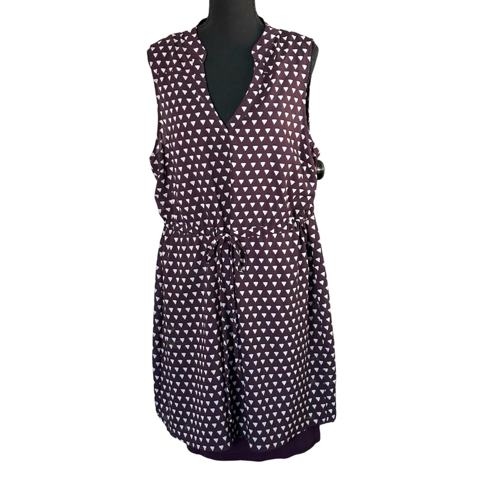 Women’s BB Dakota brown triangle print lined shear dress size 1X